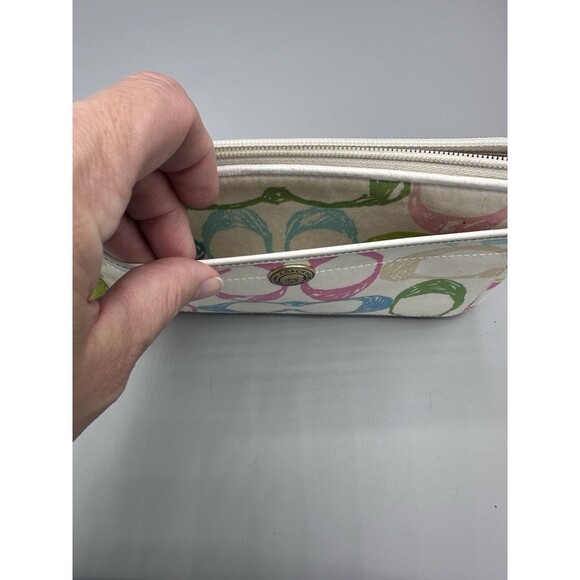 Coach Wristlet Purse Colorful Monogram Y2K Logo - Picture 2 of 9